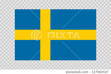 Flag of Sweden. Swedish national symbol in official colors. Template icon. Abstract vector background 127068507