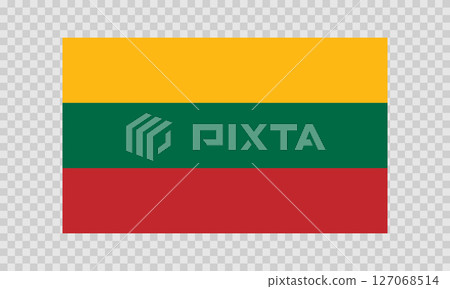 Flag of Lithuania. Lithuanian national symbol in official colors. Template icon. Abstract vector background 127068514