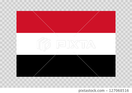 Flag of Yemen. National symbol in official colors. Template icon. Abstract vector background 127068516