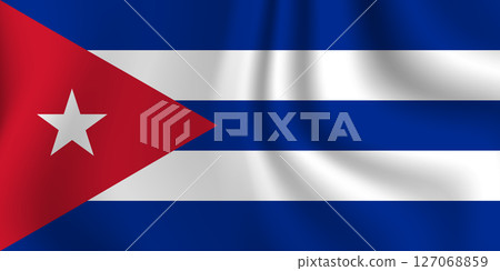 Flag of Cuba. Cuban national symbol in official colors. Template icon. Abstract vector background Flag of Cuba. Cuban national symbol in official colors. Template icon. Abstract vector background 127068859