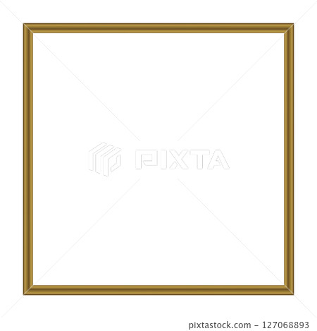 Squared golden vintage wooden frame for your design. Vintage cover. Place for text. Vintage antique gold beautiful rectangular frames. Template vector illustration 127068893