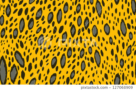 Abstract modern leopard seamless pattern. Animals trendy background. Color decorative vector stock illustration for print, card, postcard, fabric, textile. Modern ornament of stylized skin Abstract modern leopard seamless pattern. Animals trendy background. Color decorative vector stock illustration for print, card, postcard, fabric, textile. Modern ornament of stylized skin 127068909