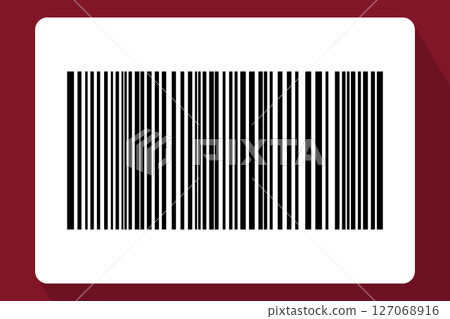 Barcode isolated on color background. Code stripes sticker. Barcode labels, customers qr code Barcode isolated on color background. Code stripes sticker. Barcode labels, customers qr code 127068916
