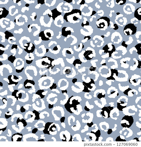 Abstract modern leopard seamless pattern. Animals trendy background. Grey and black decorative vector stock illustration for print, card, postcard, fabric, textile. Modern ornament of stylized skin Abstract modern leopard seamless pattern. Animals trendy background. Grey and black decorative vector stock illustration for print, card, postcard, fabric, textile. Modern ornament of stylized skin 127069060