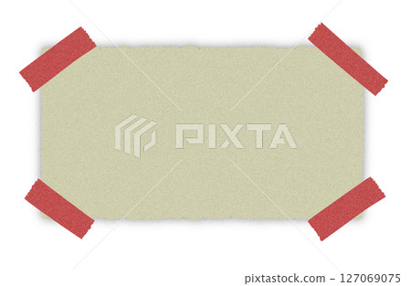 Illustration material: Green paper pasted with masking tape 127069075