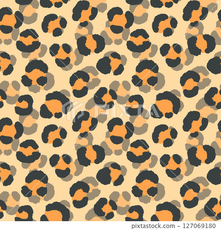Abstract modern leopard seamless pattern. Animals trendy background. Color decorative vector stock illustration for print, card, postcard, fabric, textile. Modern ornament of stylized skin 127069180