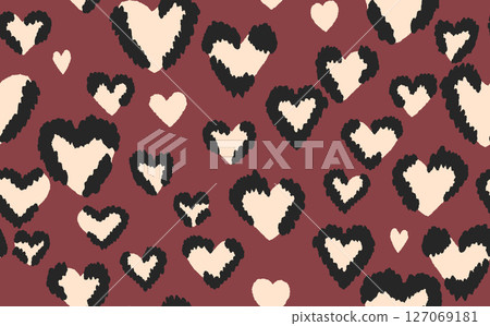 Abstract modern leopard seamless pattern. Animals trendy background. Color decorative vector stock illustration for print, card, postcard, fabric, textile. Modern ornament of stylized skin 127069181