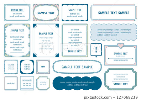 Frame, frame, heading, decoration, retro, label, simple, vector, material, line drawing, design, speech bubble 127069239