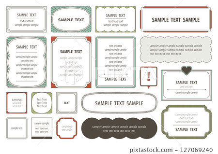Frame, frame, heading, decoration, retro, label, simple, vector, material, line drawing, design, speech bubble 127069240