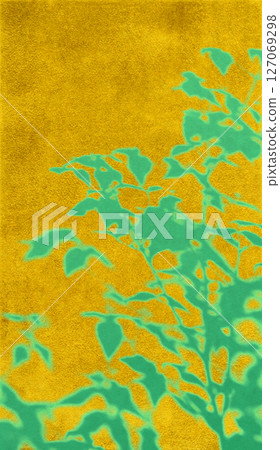 日式剪影藝術,以金箔繪製的逼真樹葉為特色 日式剪影藝術,以金箔繪製的逼真樹葉為特色 127069298