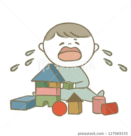 玩積木的孩子,淺藍色 玩積木的孩子,淺藍色 127069335