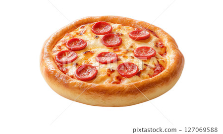 Delicious American pizza on transparent background (png) 127069588