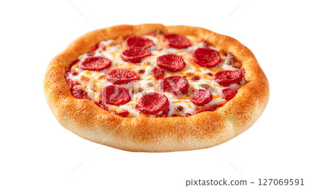 透明背景上的美味美式披薩（png） 127069591