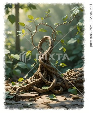 Mystical Forest Vine: A Digital Nature Scene 127069641