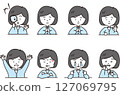 Children_Girls facial expression set 127069795