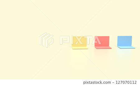 The Laptop multi color for technology concept 3d Rendering. 127070112
