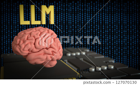 The LLM and Brain for Technology concept 3d Rendering. 127070130