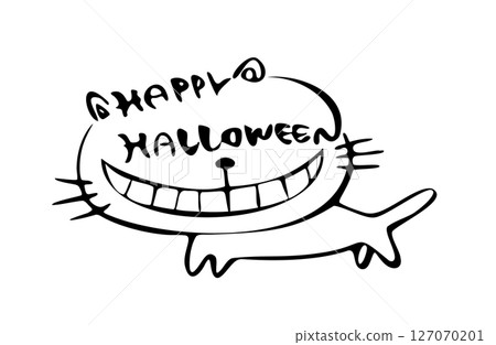 手繪萬聖節嚇人貓 手繪萬聖節嚇人貓 127070201