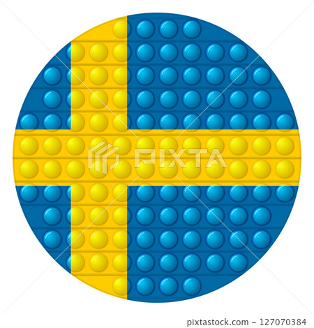 Glass light ball with flag of Sweden. Round sphere, template icon. Swedish national symbol. Glossy realistic ball, 3D vector illustration. Trendy antistress game pop it, simple dimple. Big bubble Glass light ball with flag of Sweden. Round sphere, template icon. Swedish national symbol. Glossy realistic ball, 3D vector illustration. Trendy antistress game pop it, simple dimple. Big bubble 127070384