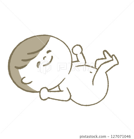 Lying baby smiling Lying baby smiling 127071046