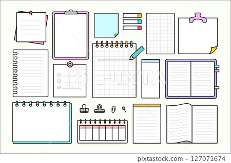Simple notepad material set Simple notepad material set 127071674