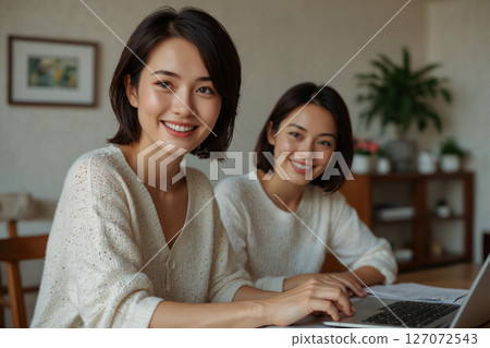 Beautiful twin sisters - AI generated images Beautiful twin sisters - AI generated images 127072543