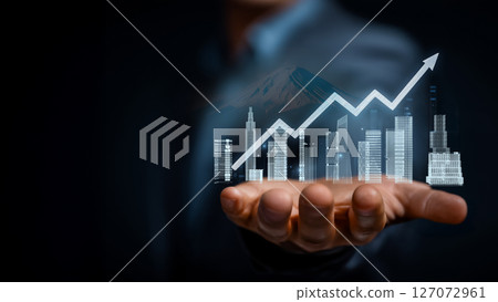 上升趨勢線，未來主義商業風格 127072961