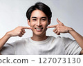 Handsome Japanese model with white teeth 127073130