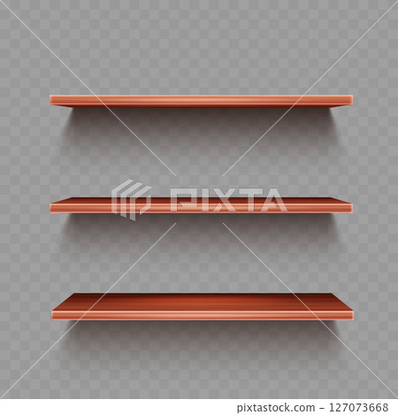 Wooden Shelves with Shadow Vector 127073668