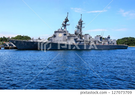 The Aegis destroyer "Maya" and the general-purpose destroyer "Takanami" will be docked and anchored at the naval port of Yokosuka. 127073709