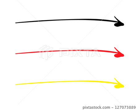 Handwritten right arrow black red yellow vector Handwritten right arrow black red yellow vector 127073889