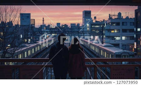Couple watching the sunset 127073950