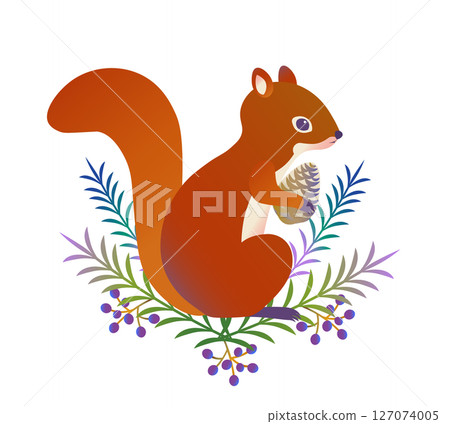 Squirrel and pine cones Squirrel and pine cones 127074005