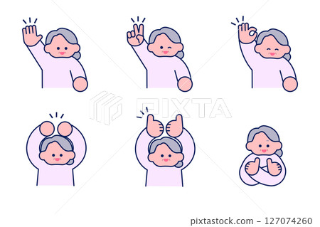 Simple Pop/Grandma Set with Good Pose and OK Pose 127074260