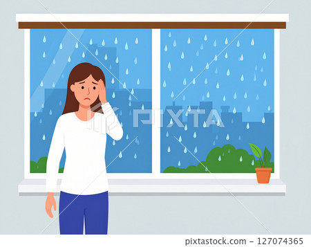 Rain, low pressure, headache, feeling unwell, weather-related illness, low pressure headache Rain, low pressure, headache, feeling unwell, weather-related illness, low pressure headache 127074365