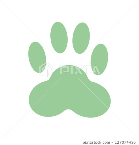 Cat paw print illustration material green simple vector png 127074456
