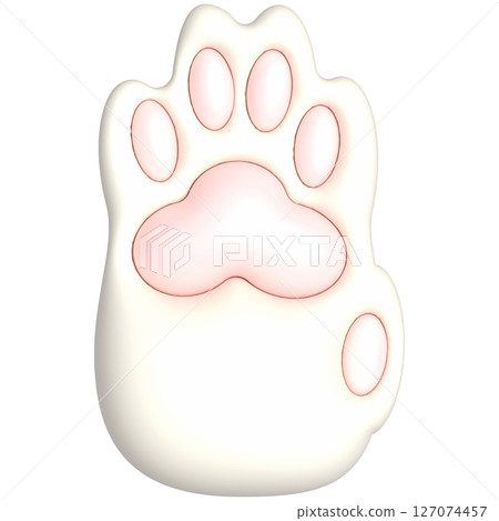 Cute cat paw pink paw 3d illustration material plump 127074457