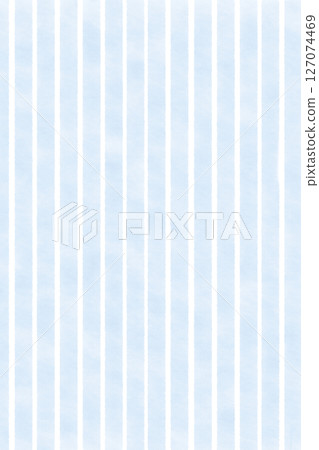 Striped vertical pattern background illustration. Watercolor striped pattern. Refreshing light blue. Cool summer color wallpaper. Simple. 127074469