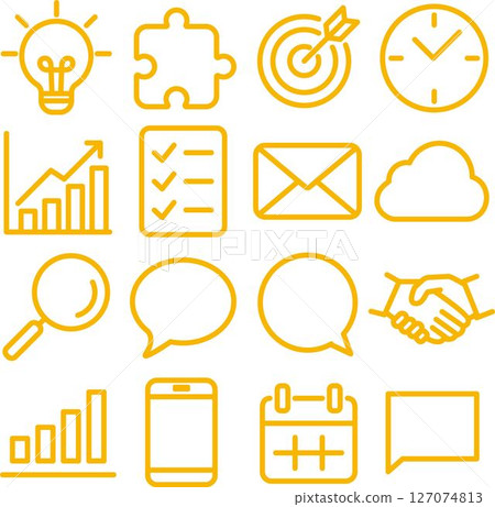 商務圖示象形圖資訊線裝飾插圖素材集 127074813