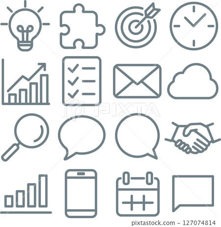 商務圖示象形圖資訊線裝飾插圖素材集 127074814
