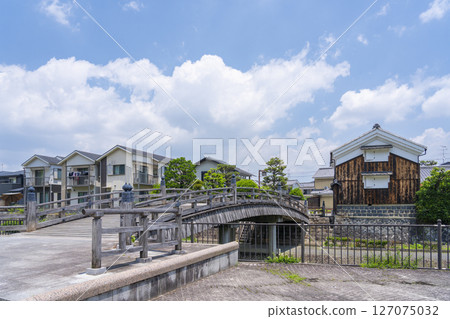 Aoi Bridge over the Hirose River in Yawata City, Kyoto 127075032