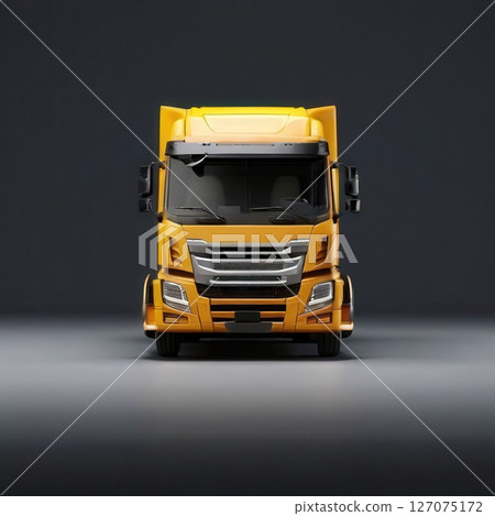 an AI Image Generator, Front View of a Modern White Truck Against a Neutral Background an AI Image Generator, Front View of a Modern White Truck Against a Neutral Background 127075172