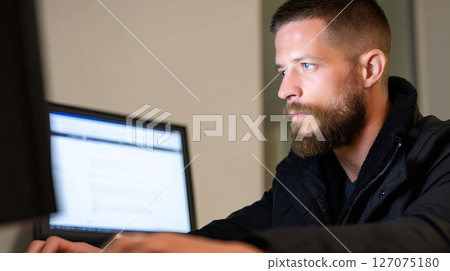 Man with ALS Uses Eye Tracking Technology to Type on Computer for Communication and Interaction 127075180