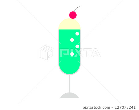 Illustration of melon cream soda icon 127075241
