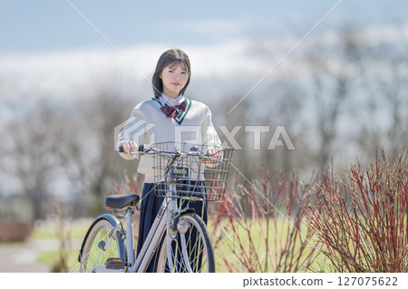 Bicycle and student Bicycle and student 127075622