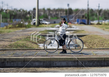 Bicycle and student Bicycle and student 127075970