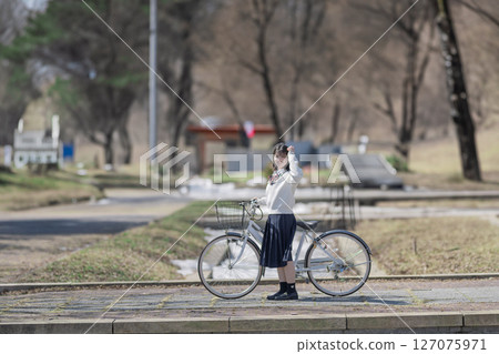 Bicycle and student Bicycle and student 127075971