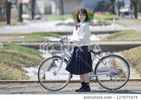 Bicycle and student Bicycle and student 127075974