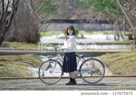 Bicycle and student Bicycle and student 127075975