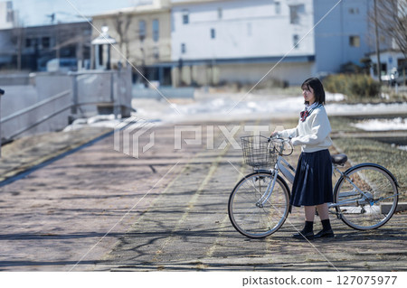 Bicycle and student Bicycle and student 127075977